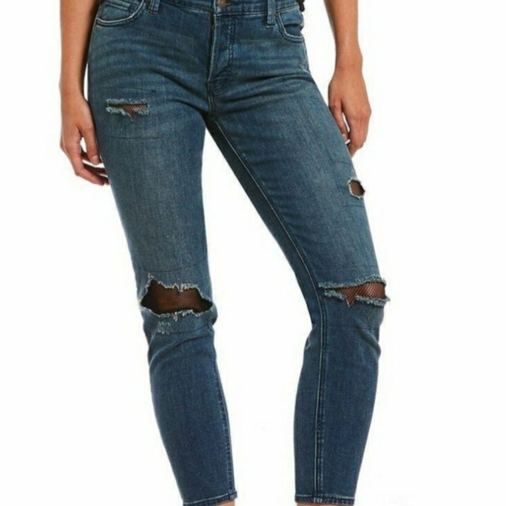 Free People Fishnet Jeans